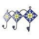 Navy Blie With Yellow Ceramic Floral Tiles Hooks Online